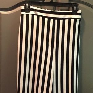Black/White Striped Wide Leg Pant